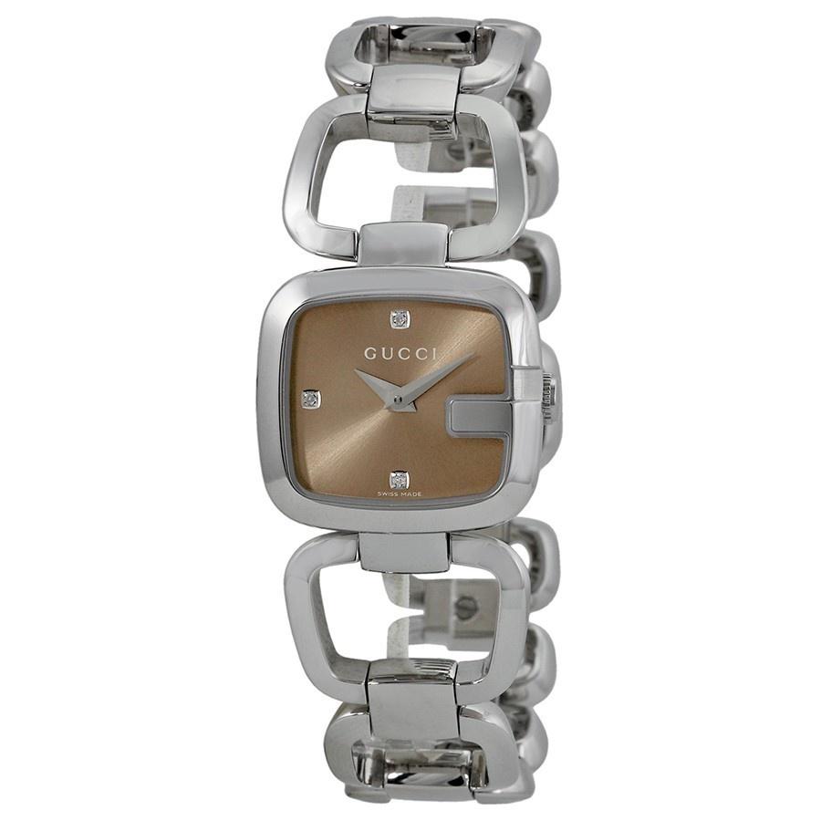 Gucci G Gucci Brown Dial Silver Steel Strap Watch For Women - YA125503 Buy Now By Gucci