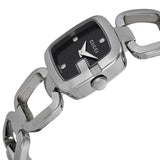 Gucci G Diamonds Black Dial Silver Steel Strap Watch For Women - YA125509 Buy Now By Gucci