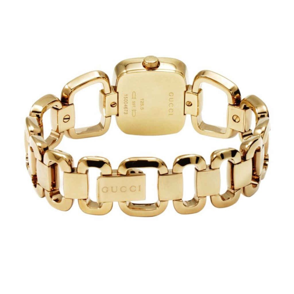 Gucci G Gucci Diamonds Mother of Pearl Dial Yellow Gold Steel Strap Watch For Women - YA125513 Buy Now By Gucci