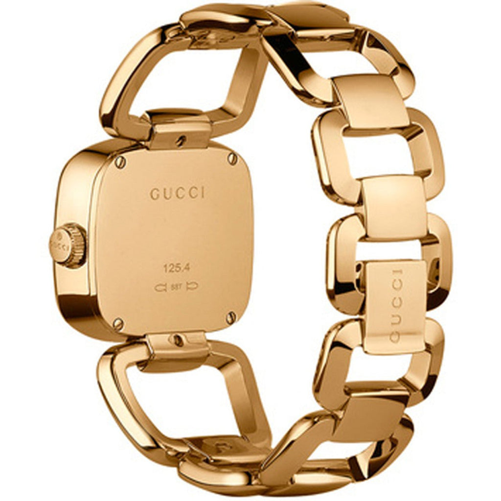 Gucci G Gucci Diamonds Mother of Pearl Dial Yellow Gold Steel Strap Watch For Women - YA125513 Buy Now By Gucci
