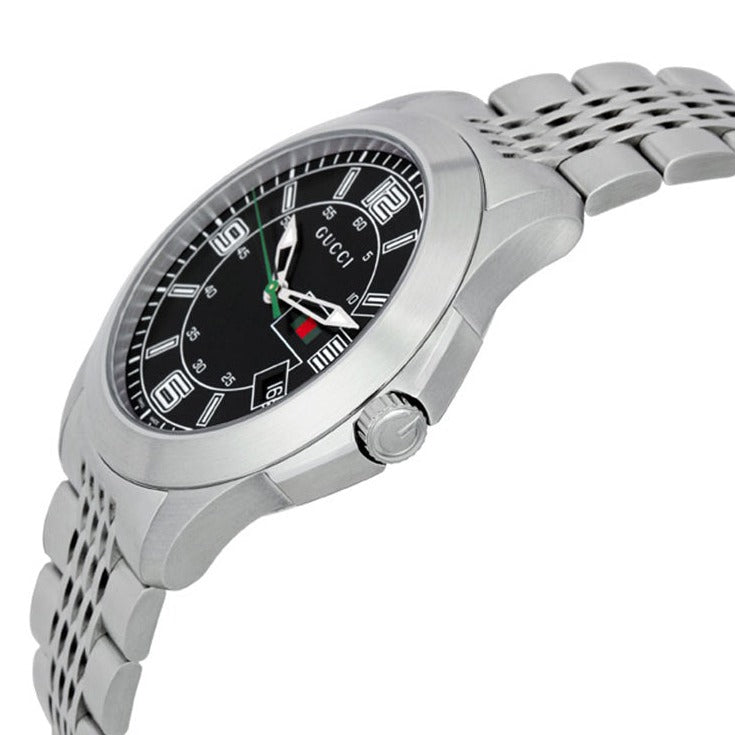Gucci G Timeless Black Dial Silver Steel Strap Watch For Men - YA126201 Buy Now By Gucci