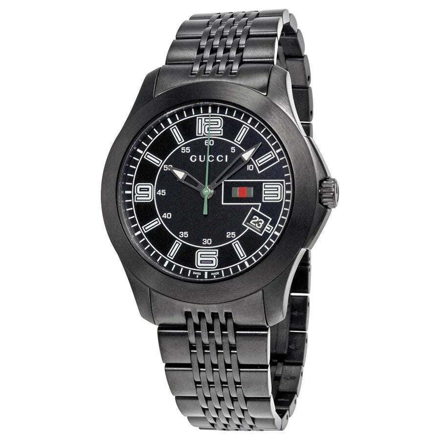 Gucci G Timeless Black Dial Black Steel Strap Watch For Men - YA126202 Buy Now By Gucci