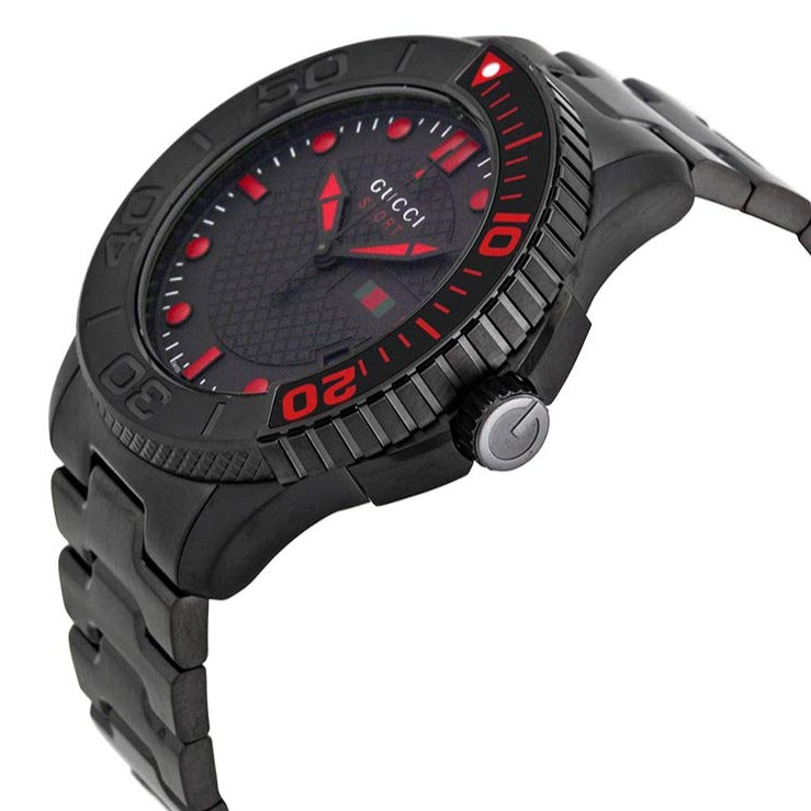 Gucci G Timeless Sport Black Dial Black Steel Strap Watch For Men - YA126230 Buy Now By Gucci