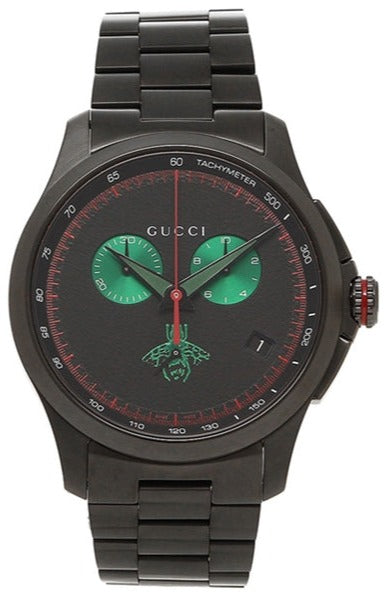 Gucci G Timeless Quartz Black Dial Black Steel Strap Watch for Men - YA126270 Buy Now By Gucci