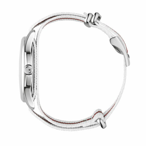 Gucci G Timeless Quartz White DIal White NATO Strap Watch For Men - YA126322 Buy Now By Gucci