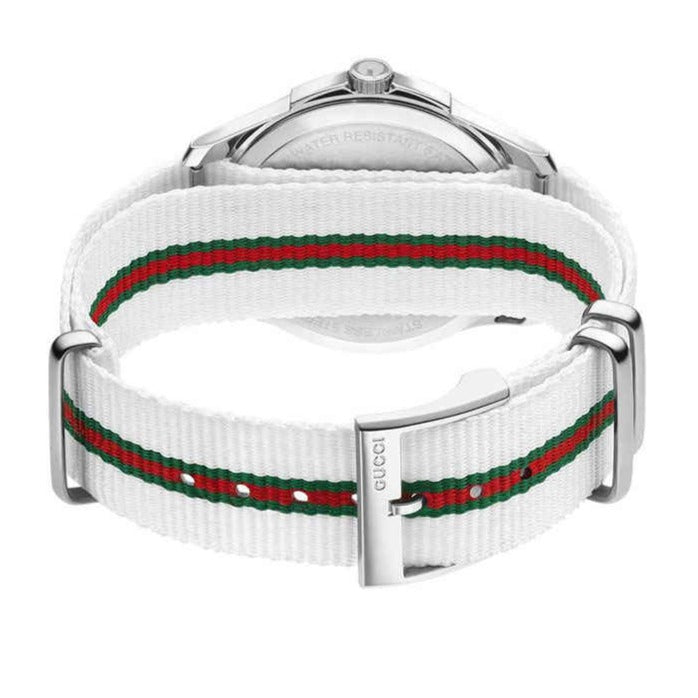 Gucci G Timeless Quartz White DIal White NATO Strap Watch For Men - YA126322 Buy Now By Gucci
