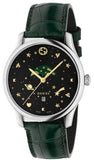 Gucci G-Timeless Black Dial Green Leather Strap Unisex Watch - YA126326 Buy Now By Gucci