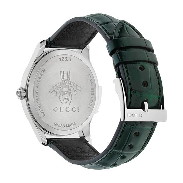 Gucci G-Timeless Black Dial Green Leather Strap Unisex Watch - YA126326 Buy Now By Gucci
