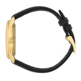 Gucci Eryx Automatic Chevron Gold Dial Black Leather Strap Watch For Men - YA126340 Buy Now By Gucci