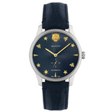 Gucci G Timeless Automatic Blue Dial Black Leather Strap Watch For Men - YA126347 Buy Now By Gucci