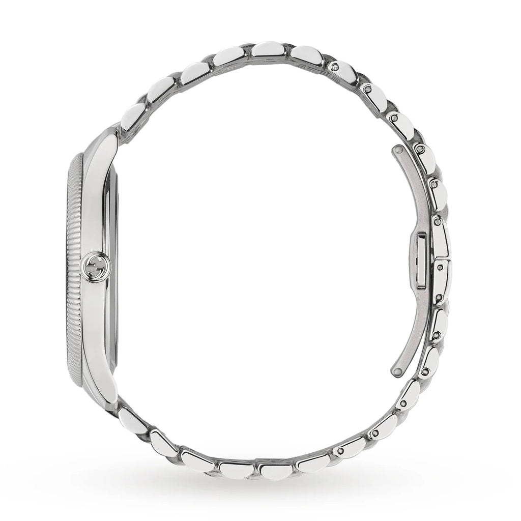 Gucci G Timeless Automatic Black Dial Silver Steel Strap Watch For Men - YA126353 Buy Now By Gucci