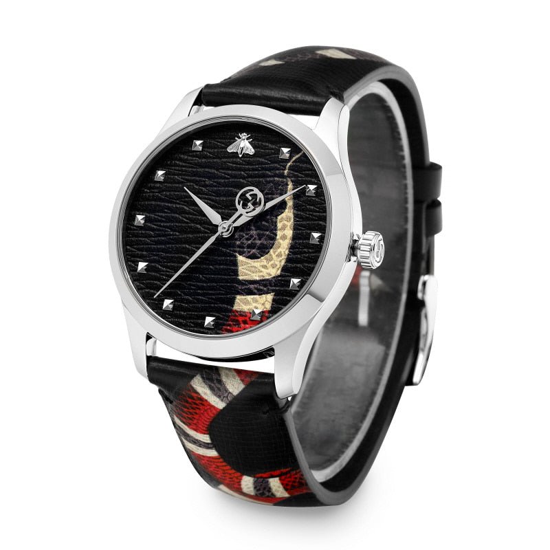 Gucci Le Marche Des Merveilles Black Dial Black Leather Strap Unisex Watch - YA1264007 Buy Now By Gucci
