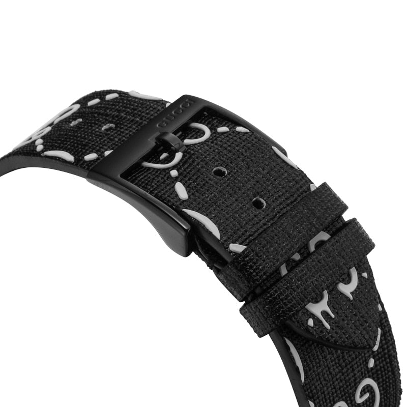 Gucci G Timeless Ghost Black Dial Black Leather Strap Watch For Men - YA1264018 Buy Now By Gucci