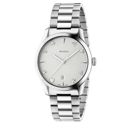 Gucci G Timeless White Dial Silver Steel Strap Watch For Women - YA1264028A Buy Now By Gucci