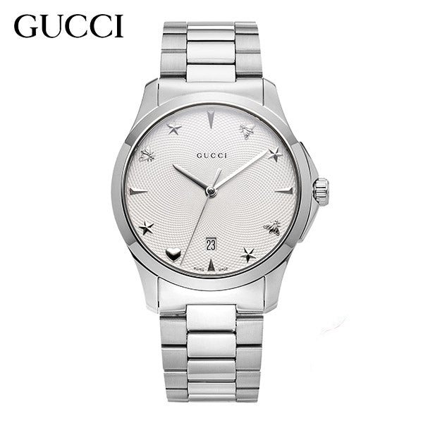 Gucci G Timeless White Dial Silver Steel Strap Watch For Women - YA1264028A Buy Now By Gucci