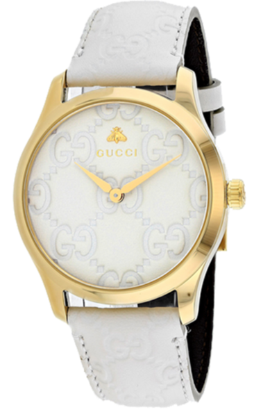 Gucci G Timeless Quartz White Dial White Leather Strap Watch For Women - YA1264033A Buy Now By Gucci