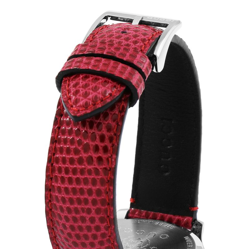 Gucci G-Timeless Mother of Pearl Red Dial Red Leather Strap Watch For Women - YA1264041 Buy Now By Gucci