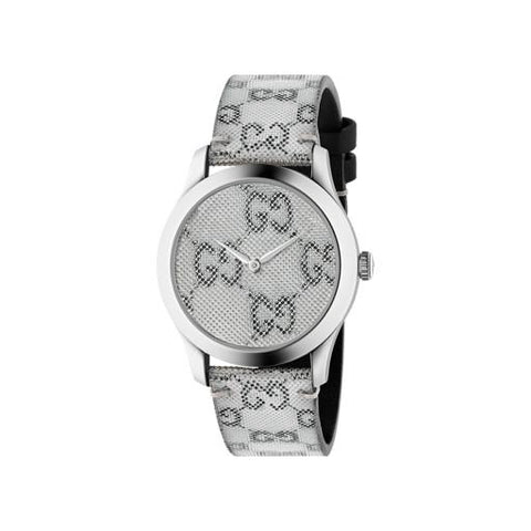 Gucci G Timeless Quartz Grey Dial Grey Leather Strap Watch For Men - YA1264058 Buy Now By Gucci