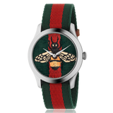 Gucci Le Marche des Merveilles Red & Green Dial Red & Green Nylon Strap Unisex Watch - YA1264060 Buy Now By Gucci
