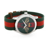 Gucci Le Marche des Merveilles Red & Green Dial Red & Green Nylon Strap Unisex Watch - YA1264060 Buy Now By Gucci
