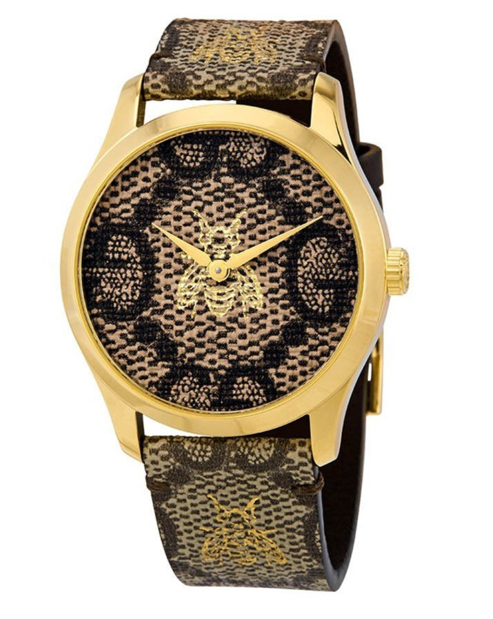 Gucci G Timeless Brown Dial Brown Leather Strap Watch For Men - YA1264068 Buy Now By Gucci