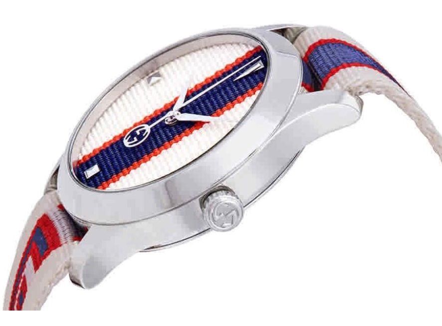 Gucci G Timeless Quartz White Dial Two Tone NATO Strap Watch For Men - YA1264071 Buy Now By Gucci