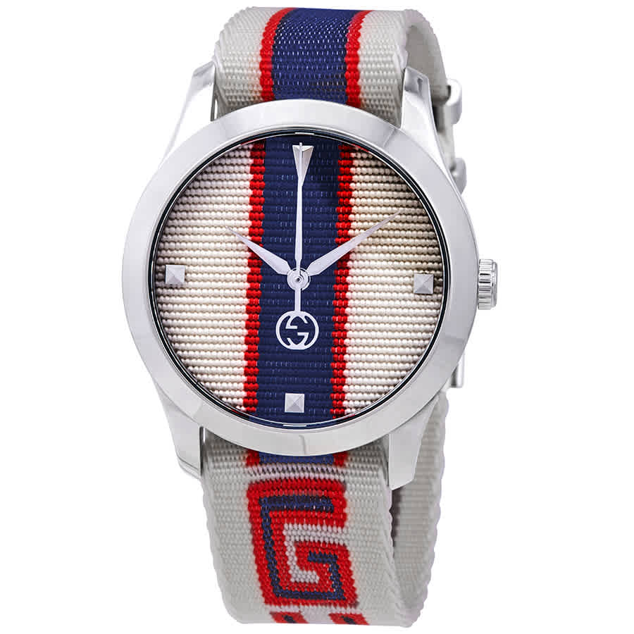 Gucci G Timeless Quartz White Dial Two Tone NATO Strap Watch For Men - YA1264071 Buy Now By Gucci