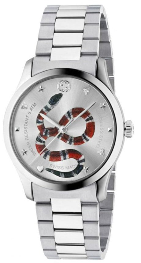 Gucci G Timeless Silver Dial Silver Steel Strap Watch For Women - YA1264076 Buy Now By Gucci