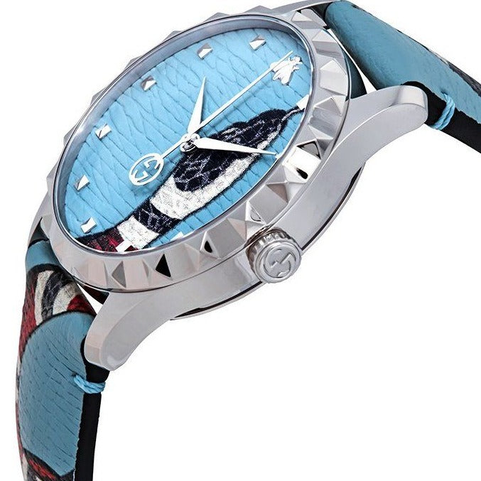 Gucci G Timeless Quartz Blue Dial Blue Leather Strap Watch For Men - YA1264080 Buy Now By Gucci