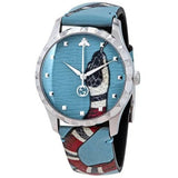 Gucci G Timeless Quartz Blue Dial Blue Leather Strap Watch For Men - YA1264080 Buy Now By Gucci