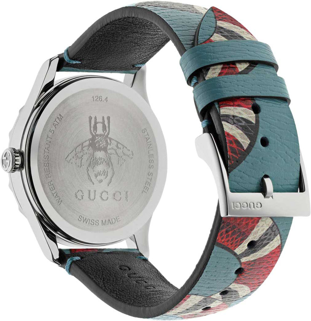 Gucci G Timeless Quartz Blue Dial Blue Leather Strap Watch For Men - YA1264080 Buy Now By Gucci