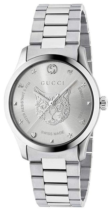 Gucci G Timeless Silver Dial Silver Steel Strap Watch For Women - YA1264095 Buy Now By Gucci