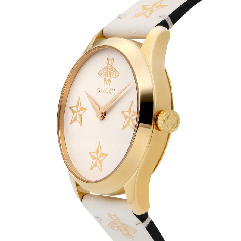 Gucci G Timeless White Dial White Leather Strap Watch For Women - YA1264096 Buy Now By Gucci