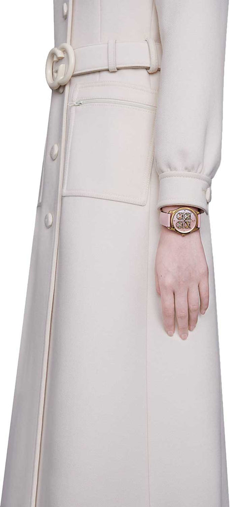 Gucci G Timeless Quartz Mother of Pearl Dial Pink Leather Strap Watch For Women - YA1264132 Buy Now By Gucci