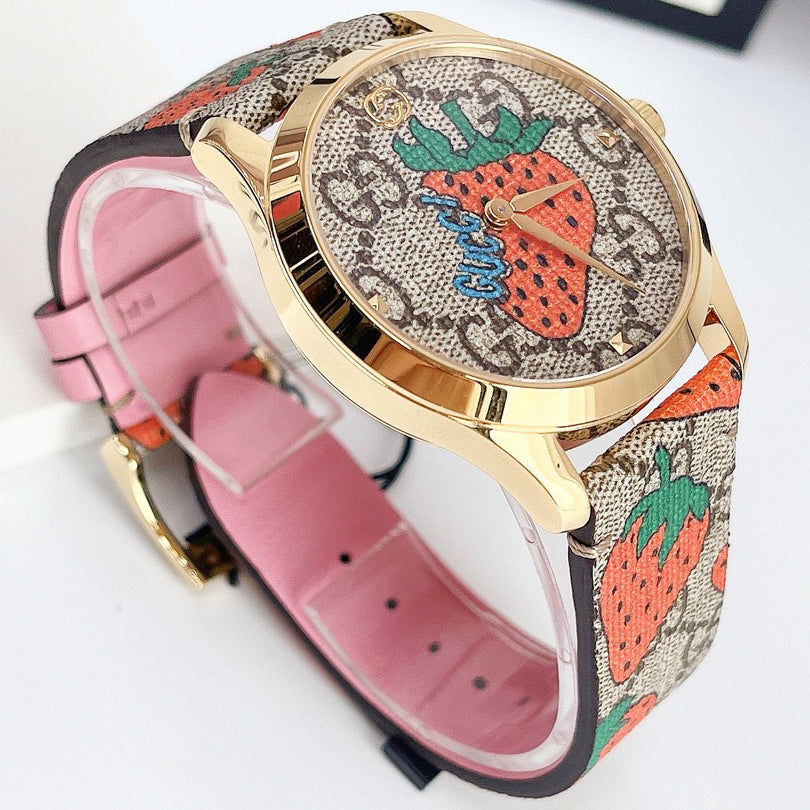 Gucci G Timeless Brown Dial Brown Leather Strap Watch For Women - YA1264133 Buy Now By Gucci