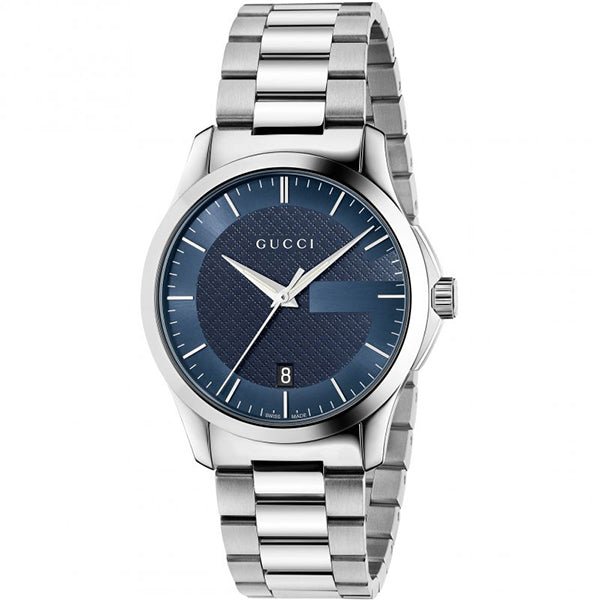 Gucci G Timeless Blue Dial Silver Steel Strap Watch For Men - YA126440 Buy Now By Gucci