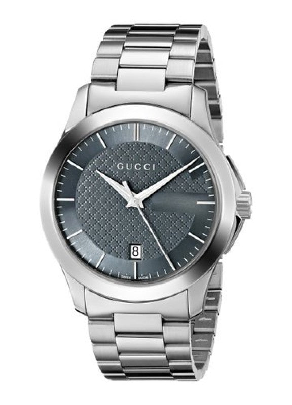 Gucci G Timeless Grey Dial Silver Steel Strap Watch For Men - YA126441 Buy Now By Gucci
