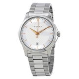 Gucci G Timeless Silver Dial Silver Steel Strap Unisex Watch - YA126442 Buy Now By Gucci