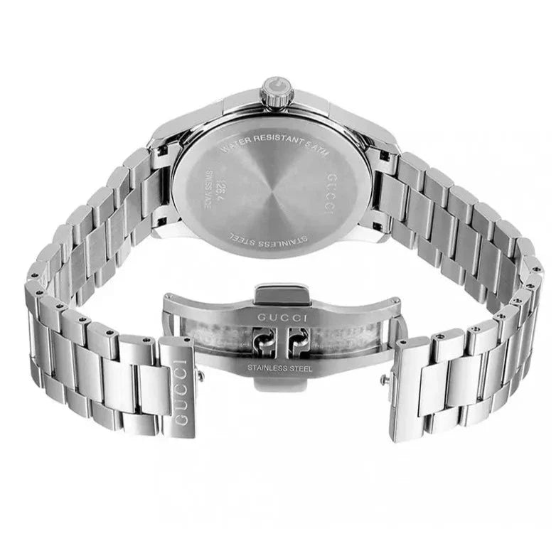 Gucci G Timeless Mother of Pearl White Dial Silver Steel Strap Watch For Women - YA126444 Buy Now By Gucci