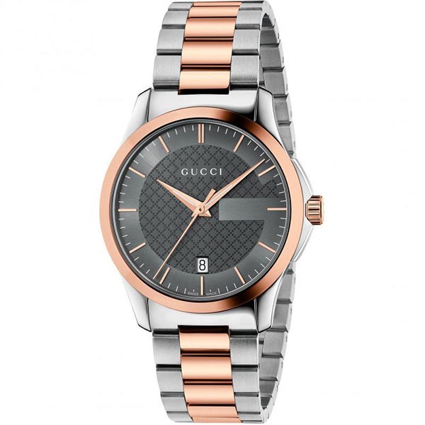 Gucci G Timeless Grey Dial Two Tone Steel Strap Watch For Men - YA126446 Buy Now By Gucci