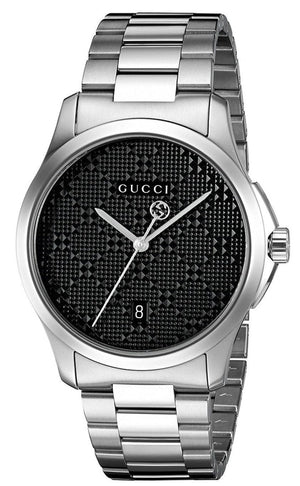Gucci G Timeless Black Dial Silver Steel Strap Watch For Men - YA126460 Buy Now By Gucci