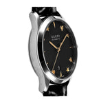 Gucci G Timeless Automatic Black Dial Black Leather Strap Watch For Women - YA126469 Buy Now By Gucci