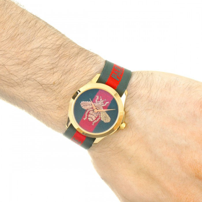 Gucci G Timeless Quartz Green & Red Dial Green & Red NATO Strap Watch For Men - YA126487A Buy Now By Gucci