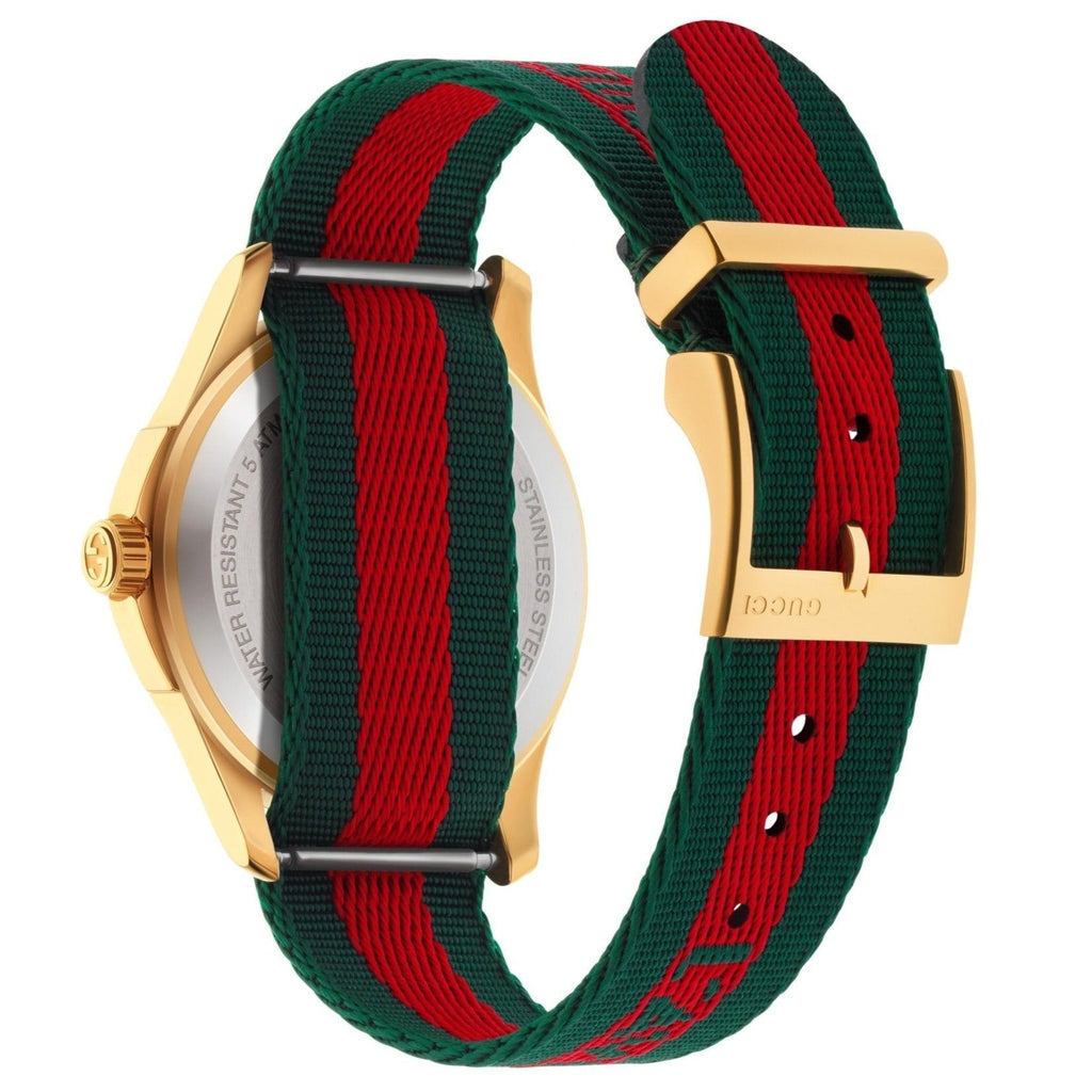 Gucci Le Marche des Merveilles Green & Red Dial Green & Red NATO Strap Unisex Watch - YA126487 Buy Now By Gucci