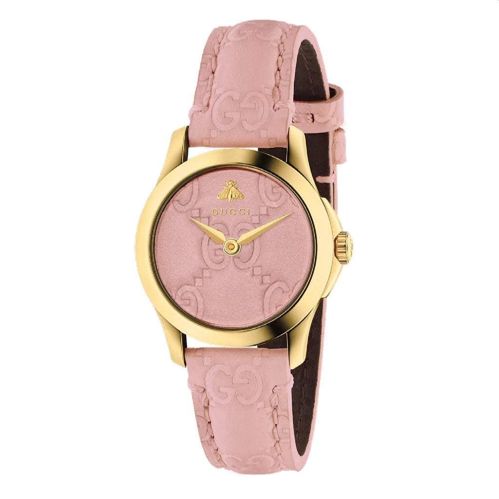 Gucci G Timeless Quartz Pink Dial Pink Leather Strap Watch For Women - YA1265005 Buy Now By Gucci