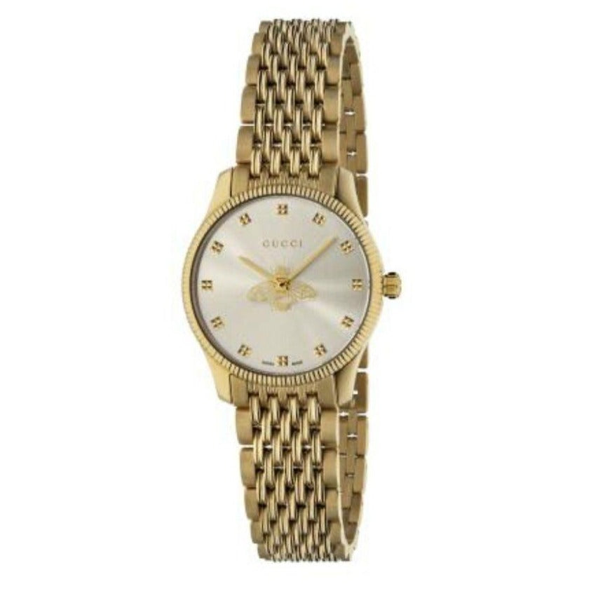 Gucci G Timeless Quartz Mother of Pearl Dial Gold Steel Strap Watch For Women - YA1265021 Buy Now By Gucci