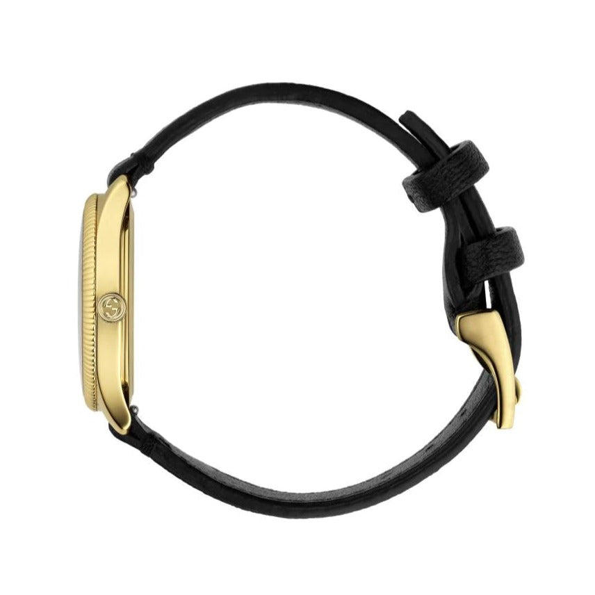 Gucci G Timeless Quartz Silver Dial Black Leather Strap Watch For Women - YA1265023 Buy Now By Gucci