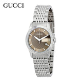 Gucci G Timeless Brown Dial Silver Steel Strap Watch For Women - YA126503 Buy Now By Gucci