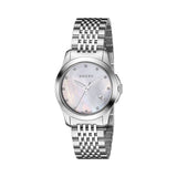Gucci G Timeless Diamonds Mother of Pearl Dial Silver Steel Strap Watch For Women - YA126504 Buy Now By Gucci