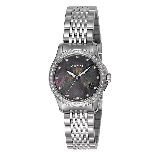 Gucci G Timeless Black Mother of Pearl Diamonds 38mm Watch For Women - YA126509 Buy Now By Gucci